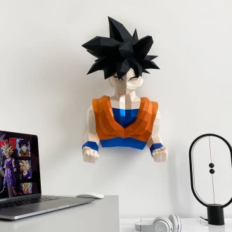 Dragonball Low Poly Papercraft Hero, Paper Sculpture, Low Poly PDF Template, DIY Decor & Gift