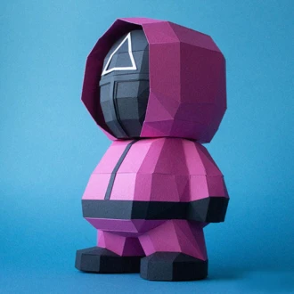 Squid Game figures Papercraft, Pdf template with svg and dxf files