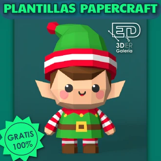 Christmas Elf Papercraft Templates, Paper Art and Craft for Home Decor, DIY, 3DIER, PDF Patterns, Papercraft Templates, Low Poly