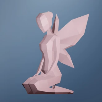 Papercraft Fairy Women Sculpture, PDF, Cricut, Papercraft Women, Paper Sculpture, Low Poly, Download DIY, Low Poly, 3D Mode
