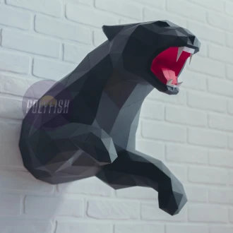 Panther PDF Template, Low Poly, Paper Sculpture, DIY, Pepakura Pattern, Handmade, Papercraft, Lowpoly, Lowpoly Papercraft