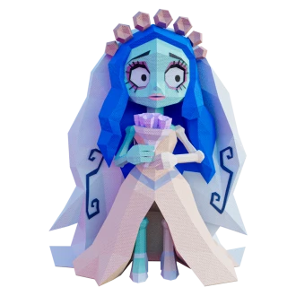 Emily, Corpse Bride, Halloween Low Poly Papercraft