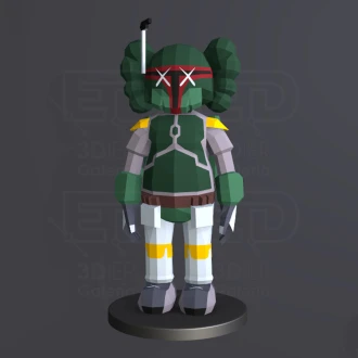 Kaws Boba Fett PDF Papercraft Templates, Paper Art and Craft for Home Decor, DIY, 3DIER, PDF Patterns, Papercraft Templates, Low Poly