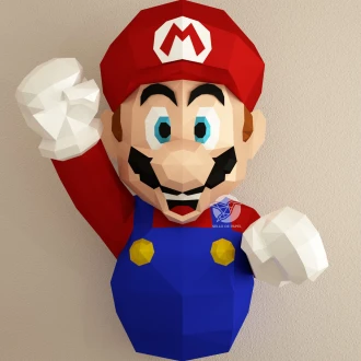 Super Mario - Mario Bros Papercraft PDF Template DIY 3d Model FanArt Paper Sculpture Low Poly Pepakura Craft Manualidad Papel