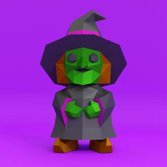 Witch 3D Digital Template PDF | DIY Papercraft | Halloween | Instant Download |