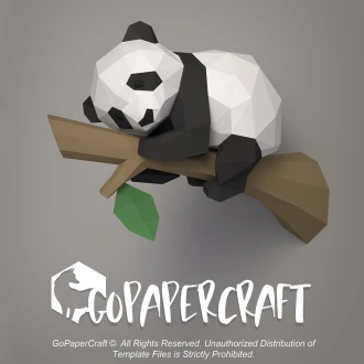 3D papercraft DIY The Baby Panda Low Poly GoPapercraft