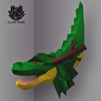 Low Poly Shenron Dragon Head Papercraft Template | DIY 3D Geometric Shen Long Wall Sculpture | Anime Dragon Ball Z Decor