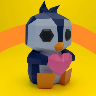 3D Low Poly Penguin DIY | Printable Papercraft | Unique Geometric Decoration | Original Gift | Relaxing Craft | PDF model