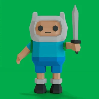 Finn 3D Digital Template PDF | DIY Papercraft | Adventure Time | Instant Download |