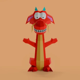 Mushu Dragon 3D Digital Template PDF | DIY Papercraft | Disney | Instant Download |