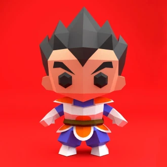 Vegeta 3D Digital Template PDF | DIY Papercraft | Dragon Ball | Instant Download |