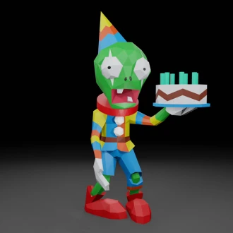 Zombie Clown 3D Decor Low poly Papercraft, DIY, PDF
