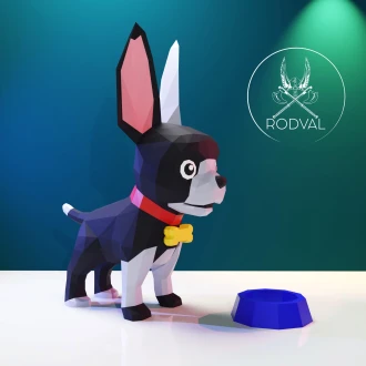 DOGGIE DOG, Papercraft, Template, DIY, Paper, Low Poly, Cute, Kawaii, 3D Model, Pdf Low Poly, Kids Toy