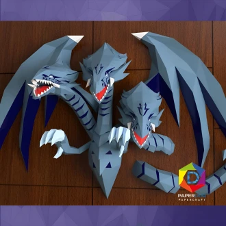 Blue-Eyes White Dragon, Yu-Gi-Oh! Trading Card Game *Plantilla Papercraft PDF - PDF Papercraft Template*
