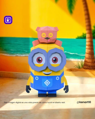 Minion Bob, Despicable Me, Walt Disney Papercraft Low Poly 3d DIY Kenart10