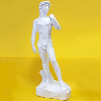 David Michelangelo Papercraft PDF Template, DIY paper Low Poly David Statue, 3D Paper Sculpture Pattern