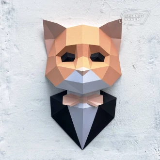 Papercraft 3D Elegant Cat Template
