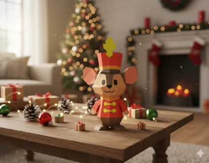 Nutcracker Mouse Template, DIY 3d Model, FanArt, Paper Sculpture, Low Poly, Pepakura, Craft, Manualidad, Paper Art