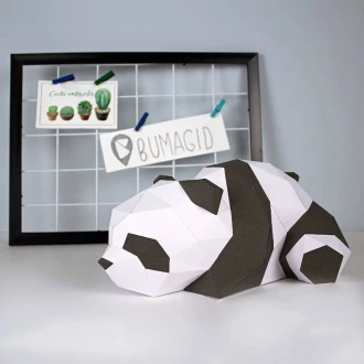 Baby Panda for Creative Crafts & Decor, PDF Template, Paper Sculpture, DIY, Pepakura Pattern, Handmade, Papercraft, Lowpoly, Lowpoly Papercraft, BUMAGID