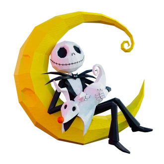 Jack Skellington, The Nightmare Before Christmas, Halloween Low Poly Papercraft
