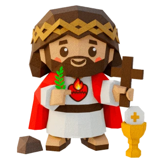 Jesus, Holy Week, Catholic, Sacred Heart Low Poly Papercraft