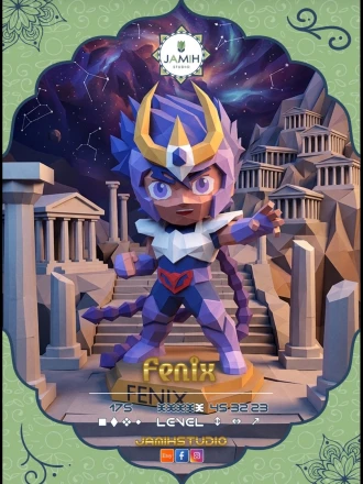 Fenix Ikki 3D Papercraft Template PDF – Printable Low Poly Paper Model Kit, Easy DIY Digital Craft Instant Access