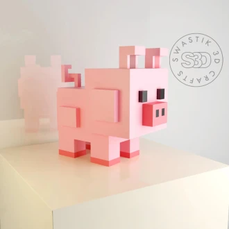 Lowpoly 3D Pig Papercraft Template: DIY Birthday Decor (PDF)