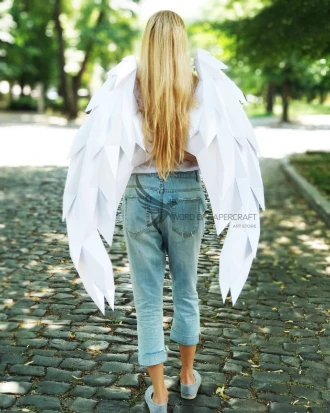 Angel Wings Low poly Wall Papercraft, Paper Sculpture, Low Poly PDF Template, DIY Decor & Gift