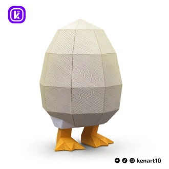 Duck Egg, Robot Salvaje, The Wild Robot Papercraft Low Poly 3d DIY Kenart10