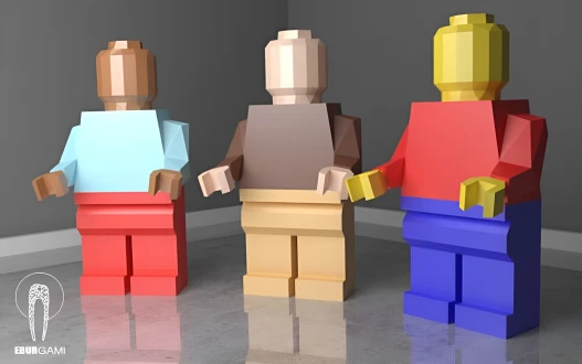 Low Poly XXL Lego Man Model, Lego Man Papercraft, Create Your Own 3D, Paper Craft Lego Man, Origami Lego Man, Lego, Wall hanging, Eburgami