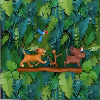 Simba, Pumbaa, Timon, The Lion King Papercraft, PDF Template, DIY 3d Model, FanArt, Paper Sculpture, Low Poly, Pepakura Craft, Manualidad