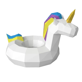 Bouee Licorne Papercraft, Lowpoly Papercraft, Fovea - Papercraft - Nonitt