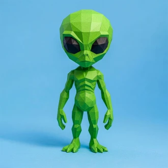 Alien 3D Decor Low poly Papercraft, DIY, PDF