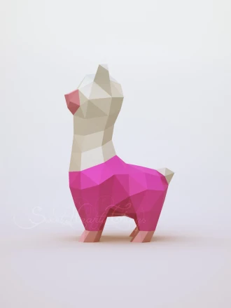 DIY 3d papercraft Little Alpaca PDF Templates Low Poly SweetHeartyThings