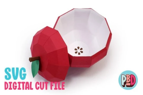 Apple Treat Bowl 3D Papercraft