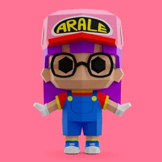 Arale 3D Digital Template PDF | DIY Papercraft | Dr. Slump | Instant Download |