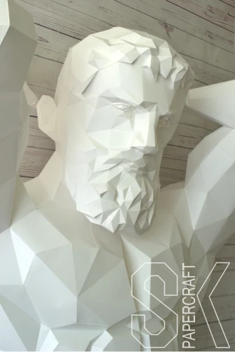 DIY Atlas God Papercraft Template Low Poly 3D Sculpture Art Decor Instant Download
