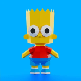 Bart Simpson 3D Digital Template PDF | DIY Papercraft | The Simpsons| Instant Download |