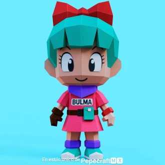 Bulma 3D Digital Template PDF | DIY Papercraft | Dragon Ball | Instant Download |