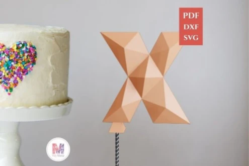 Cake Topper Letter X