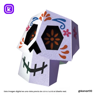 Little Coconut Skull, Calaverita Coco, Coco Movie, Walt Disney Papercraft Low Poly 3d DIY Kenart10