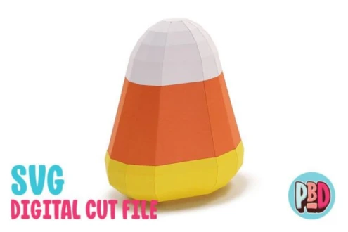 Candy Corn 3D Papercraft SVG
