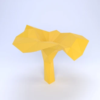Low Poly Chanterelle Papercraft Template | DIY 3D White Mushroom Sculpture | Woodland Home Decor & Nature Craft Project