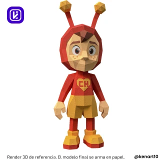 El Chapulín Colorado Papercraft Low Poly 3d DIY Kenart10