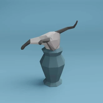 DIY Curious Cat Papercraft Template Low Poly 3D Animal Model Instant Download PDF Paper Sculpture Minimalist Home Decor