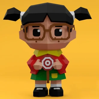 Chilindrina 3D Digital Template PDF | DIY Papercraft | El Chavo | Instant Download |