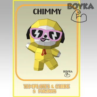 Chimmy BTS21 - LINE FRIENDS Low Poly Papercraft Templates Gift DIY Decoration BOYKA