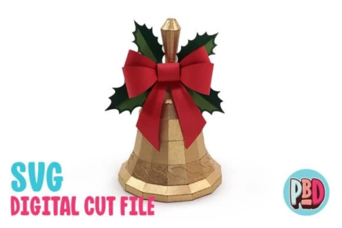 Christmas Bell 3D Papercraft SVG