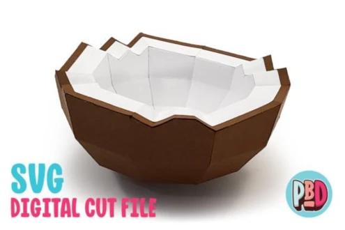 Coconut 3D Papercraft SVG