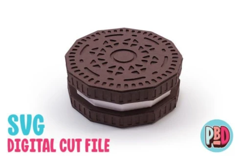 Cookie 3D Papercraft SVG